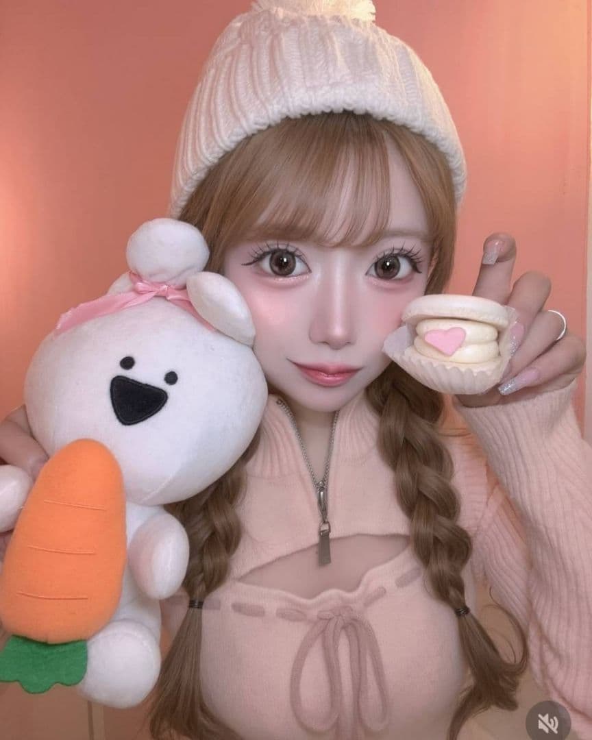 ダーリッチ ステッチリボンオープンニットトップス ピンク