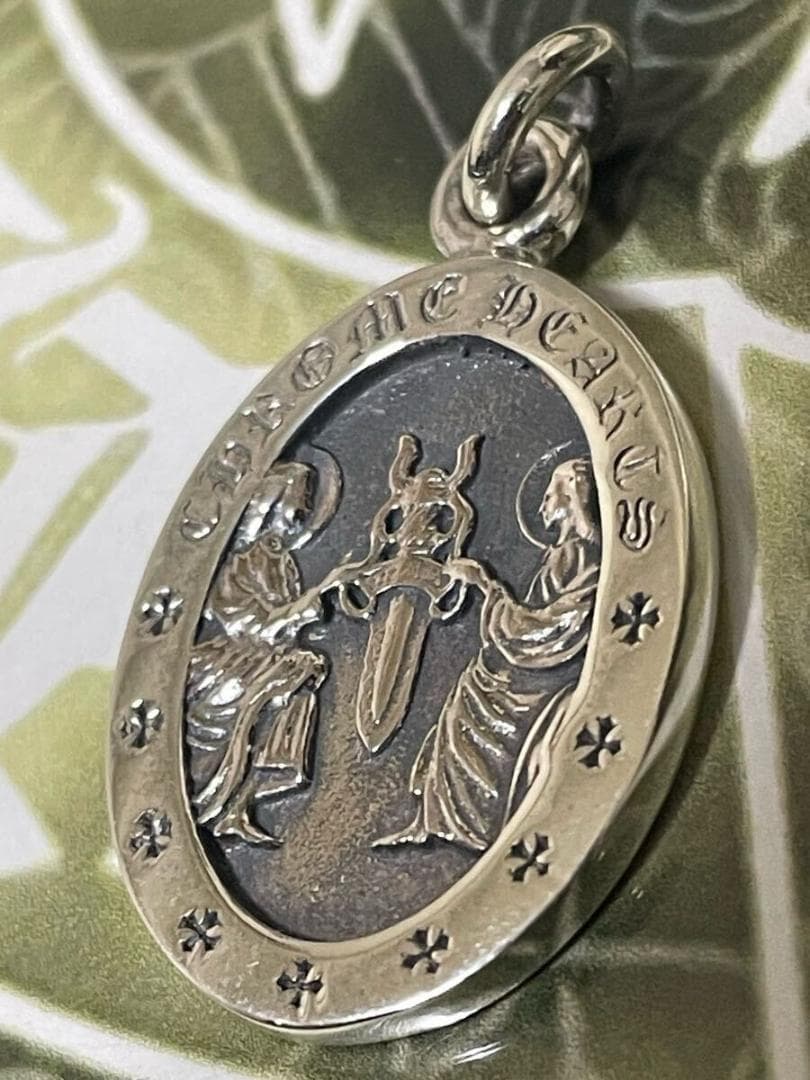 クロムハーツ◆エンジェルメダルオーバルV2 ペンダント　インボイス