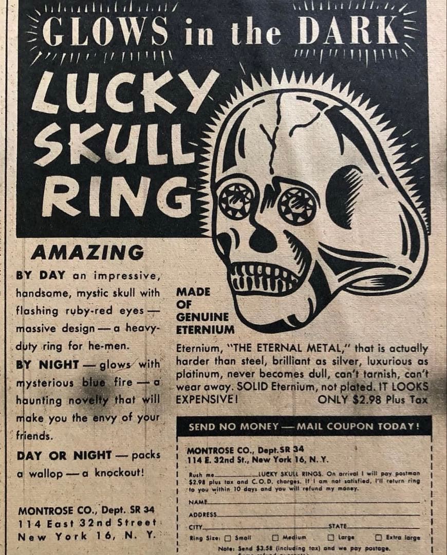 【超希少】50s スカル　メキシカン　　リング　ヴィンテージ　トイリング