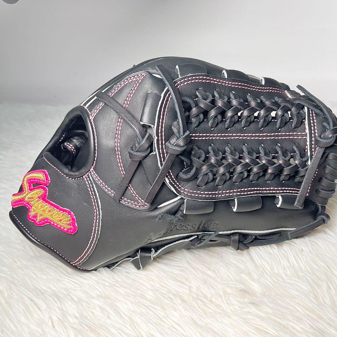 【美品】久保田スラッガー KSS-2P 野球グローブ ブラック×ピンク