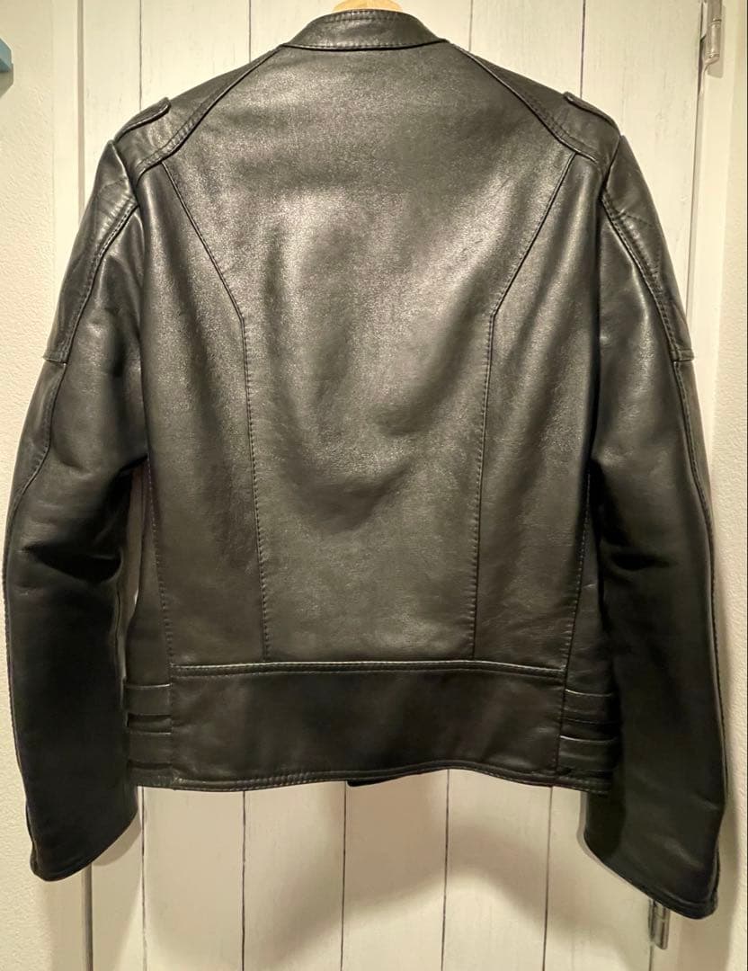 バレンシアガ　黒レザー　シングル　ライダースジャケット　48 定価50万