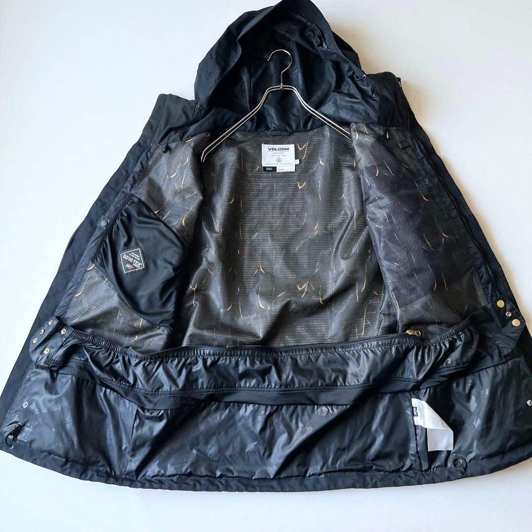 3283【美品】ボルコム　ジャケット ゴアテックス 無地 メンズ スノボ 黒　M