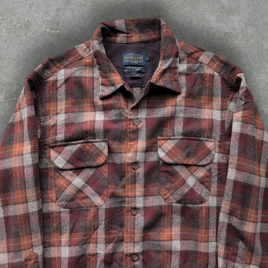 服*り様 ペンドルトン ボードシャツ ウール Mサイズ ブラウン系 マルチカラー