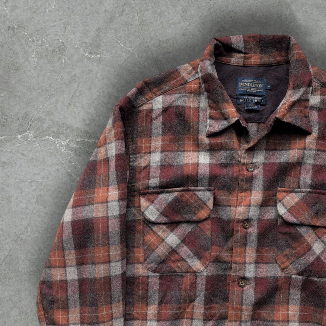服*り様 ペンドルトン ボードシャツ ウール Mサイズ ブラウン系 マルチカラー