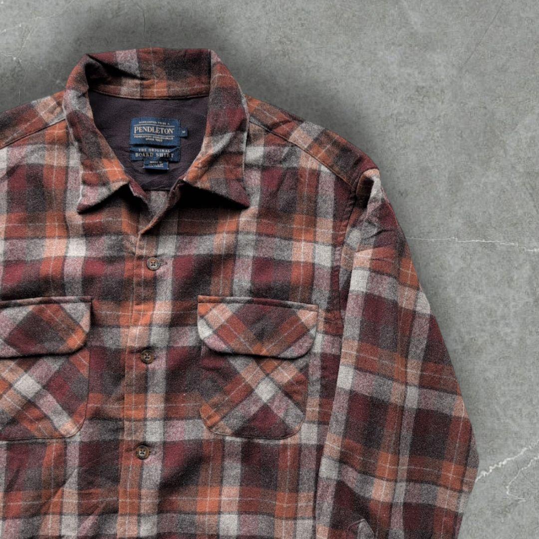 服*り様 ペンドルトン ボードシャツ ウール Mサイズ ブラウン系 マルチカラー
