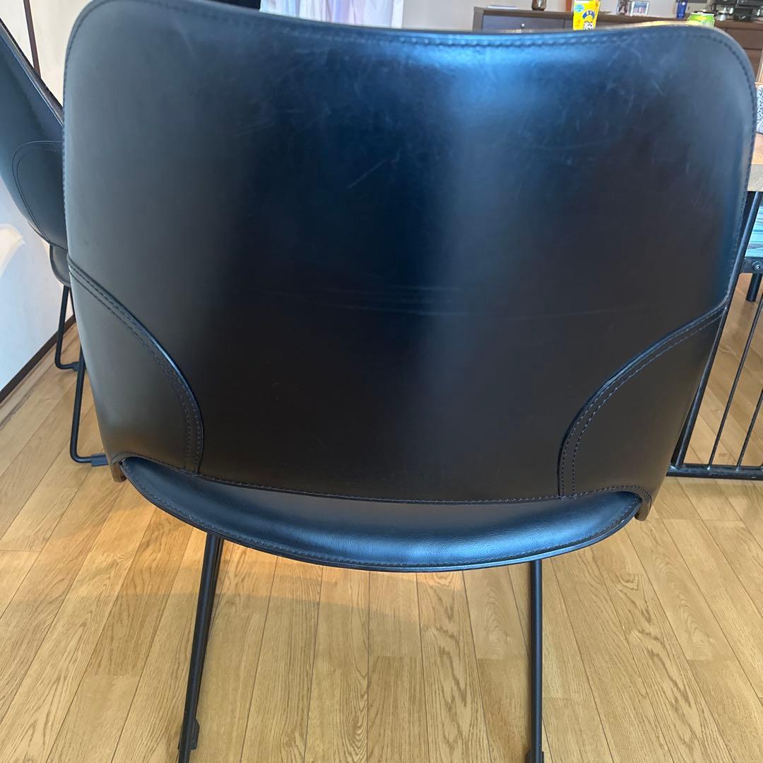 【引取り限定】FASEM（ファセム）本革ラウンジチェア2点セット