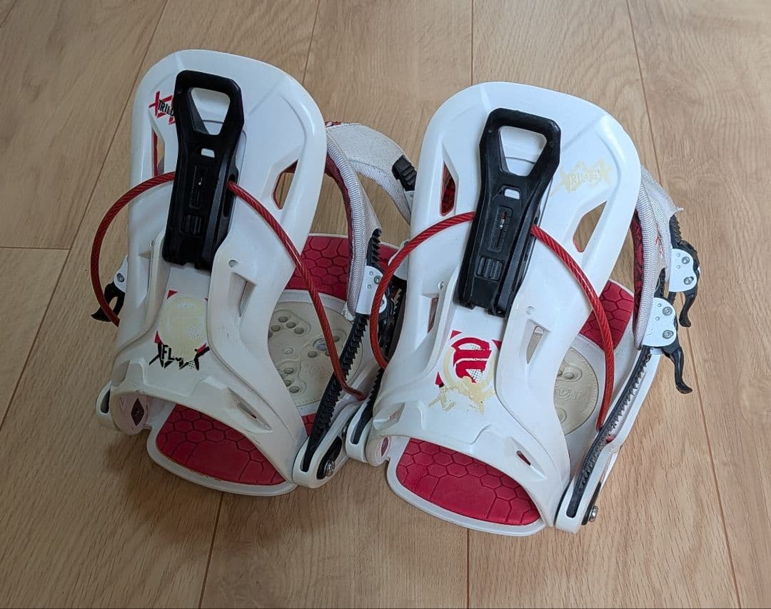 FLOW スノーボード ビンディング ホワイト/レッド　Lサイズ