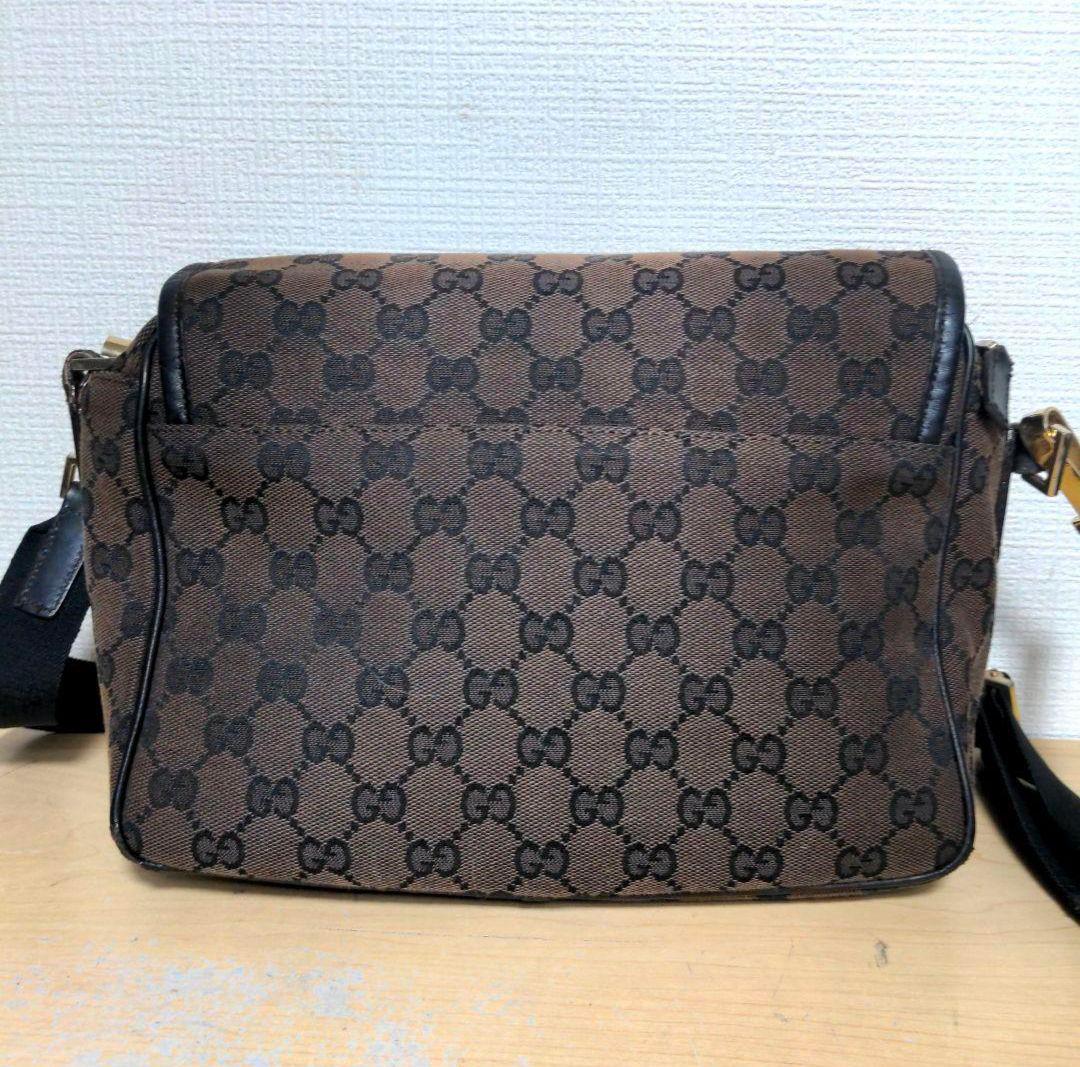 da39 GUCCI ショルダーバッグ GG柄 キャンバス×本革