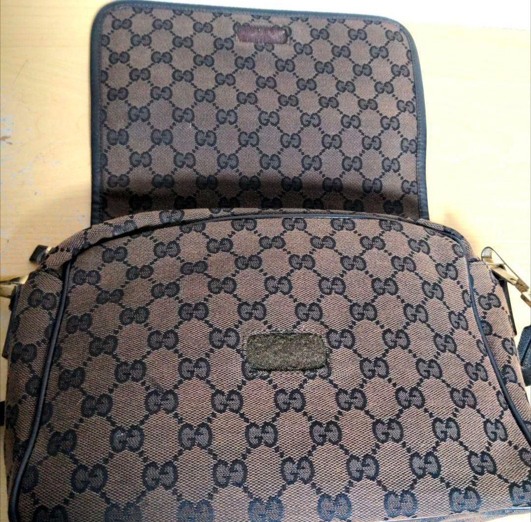 da39 GUCCI ショルダーバッグ GG柄 キャンバス×本革