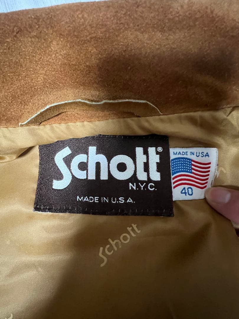 Schott スエードジャケット ブラウン 40