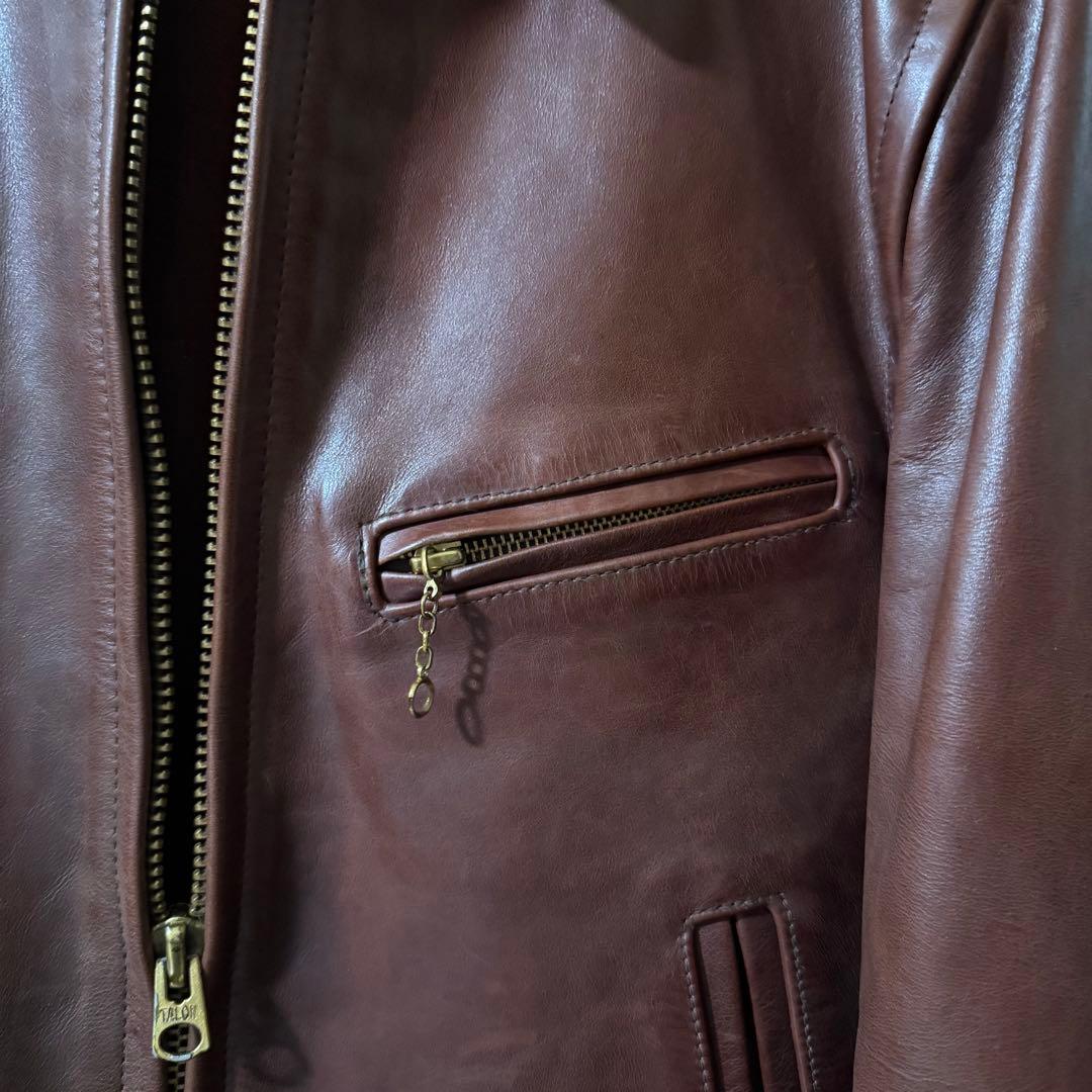 と*ゐ様 極厚ステアハイド ハーフベルト レザースポーツジャケット 36 TAL
