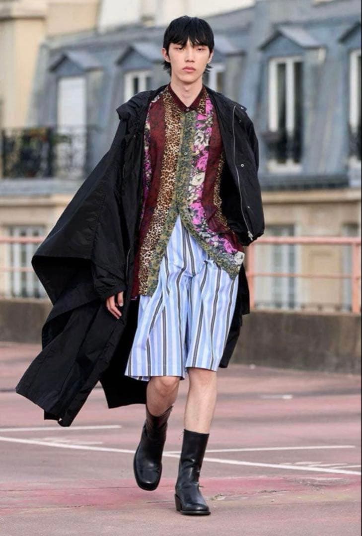 DRIES VAN NOTEN 23SS パッチワーク半袖シャツ　チェック