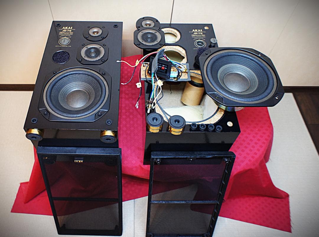 【超美品】希少逸品AKAIアカイ スピーカー AE-75メンテ済ブラックリモデル