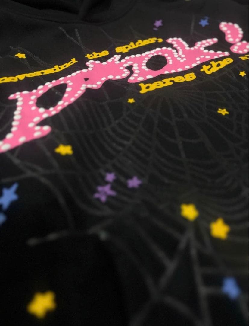 sp5der! ブラックパーカー Sサイズ