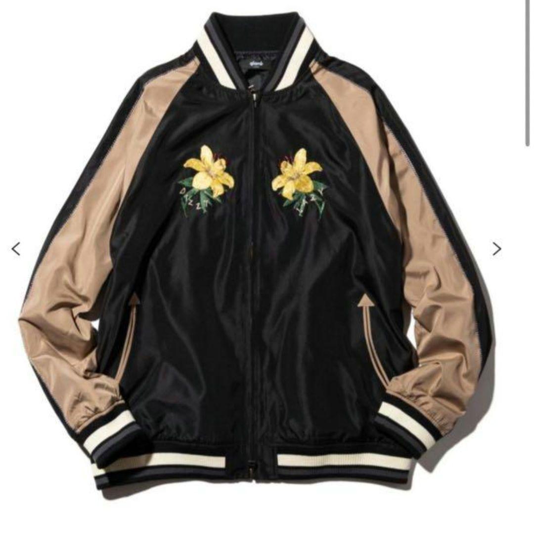 希少　glamb スカジャン　刺繍 ブラックベージュ　LAZY