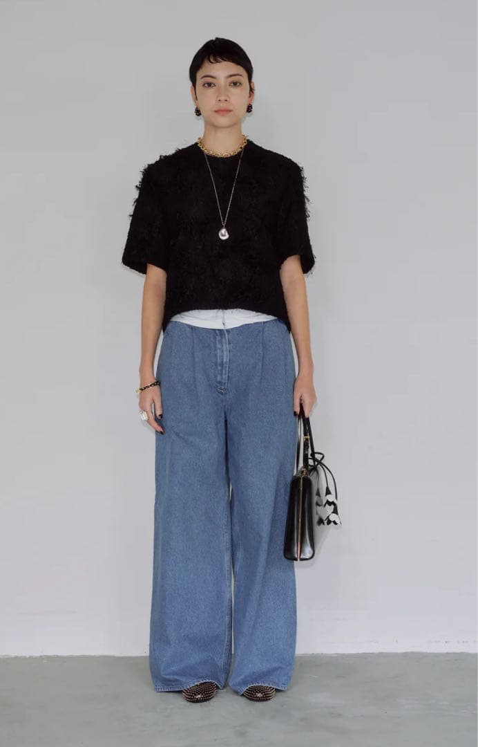 chieko+ ◆ marvelt denim pants サイズ36 sky◆