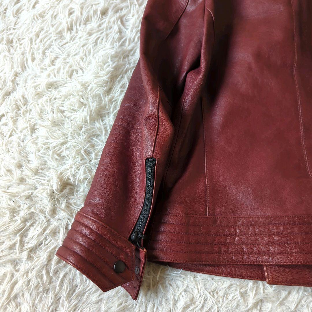 美品 A.S.M アトリエサブメン シングルライダース 本革 バーガンディ L