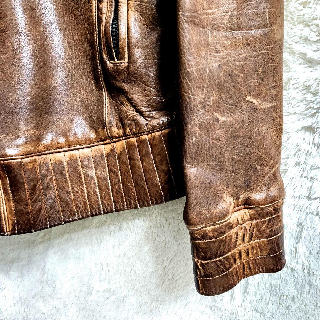 G*t様 イサムカタヤマバックラッシュ　本革　シングルライダース　ブラウン　3