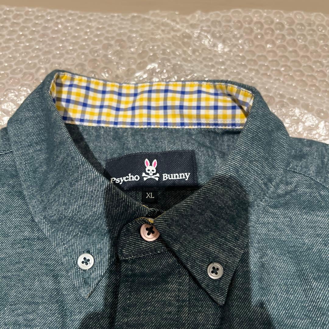 【美品】Psycho Bunny サイコバニー ストレッチネルシャツ XL