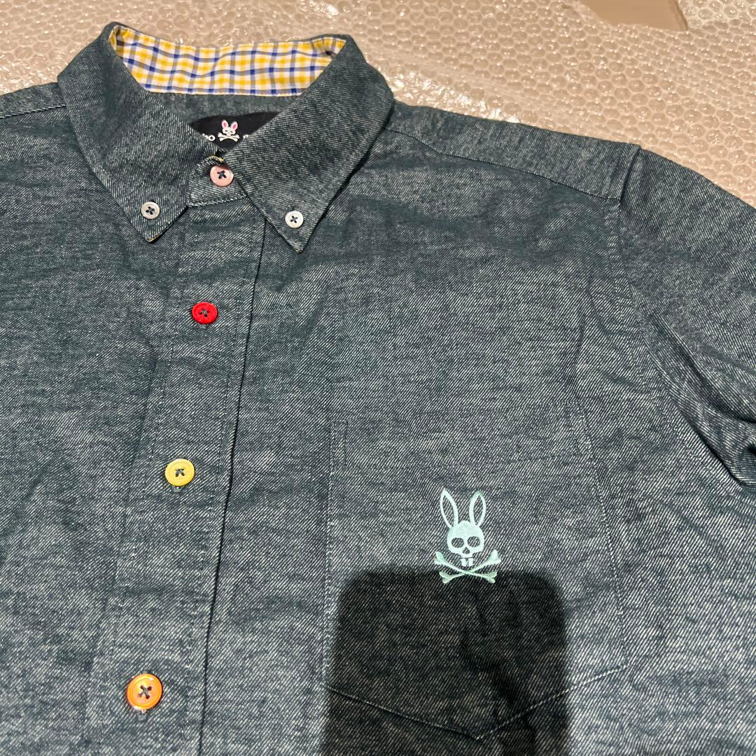 【美品】Psycho Bunny サイコバニー ストレッチネルシャツ XL