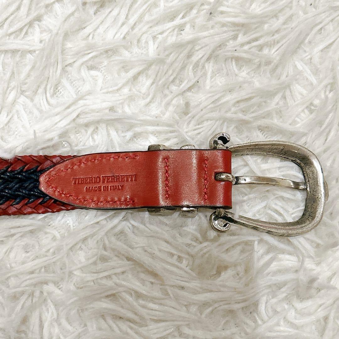 TIBERIO FERRETTI ベルト イタリア製　バイカラー　レッド