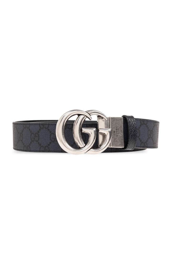 GUCCI グッチ ベルト GGロゴベルト ブラック系 レザー メンズ