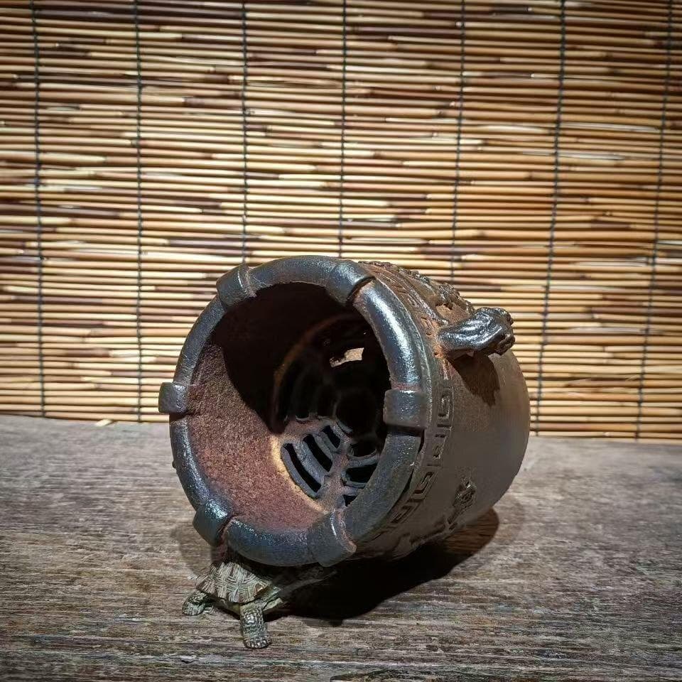 鋳鉄 炭火コンロ 花と鳥の彫刻 家庭用室内炭ストーブ煮茶器