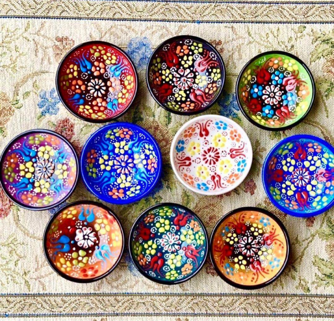 10個セット‼︎【トルコ】ハンドメイド ボウル 小物入れ キュタフヤ陶器 小皿