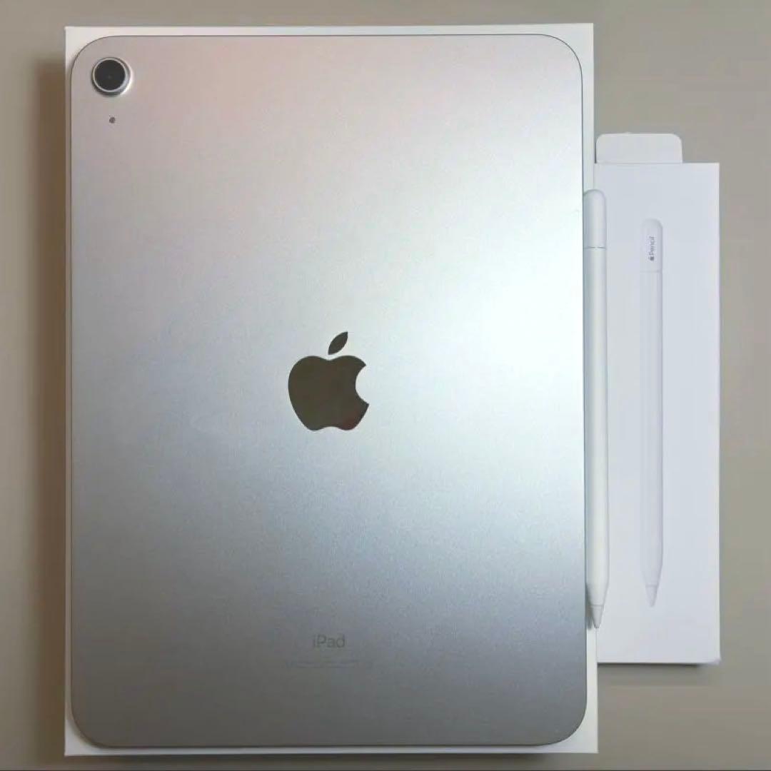 【25年4月購入】iPad 10 シルバー 本体 + Apple Pencil