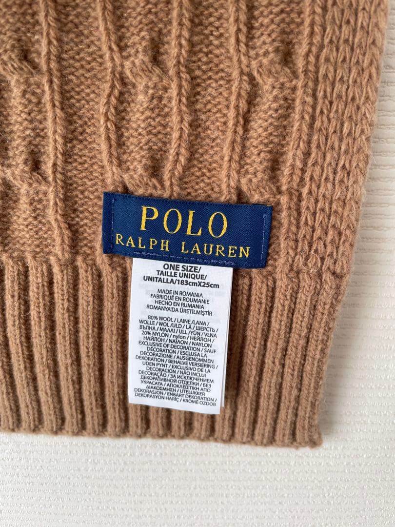 Polo Ralph Lauren ケーブル編みマフラー ベージュ新品未使用
