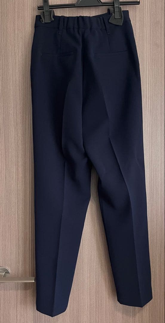 NANO universe ネイビー ノーカラーパンツスーツセット