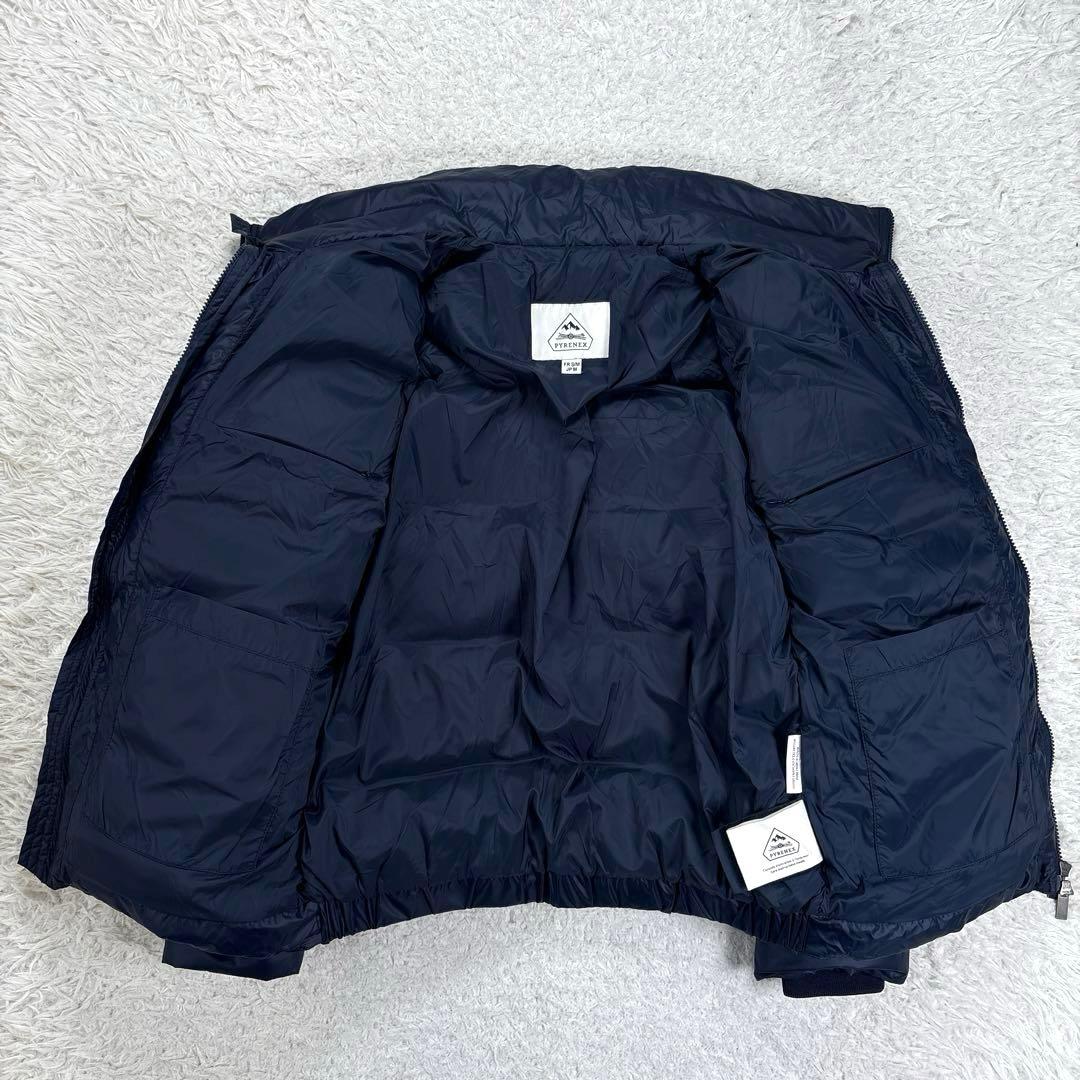 ピレネックス　バジーレ　ダウンジャケット　ロゴワッペン　スタンドカラー　ネイビー
