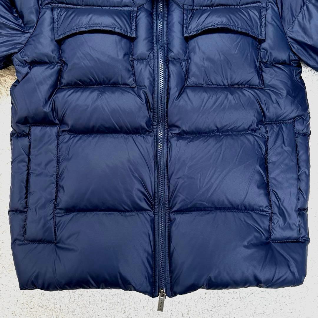 ピレネックス　バジーレ　ダウンジャケット　ロゴワッペン　スタンドカラー　ネイビー