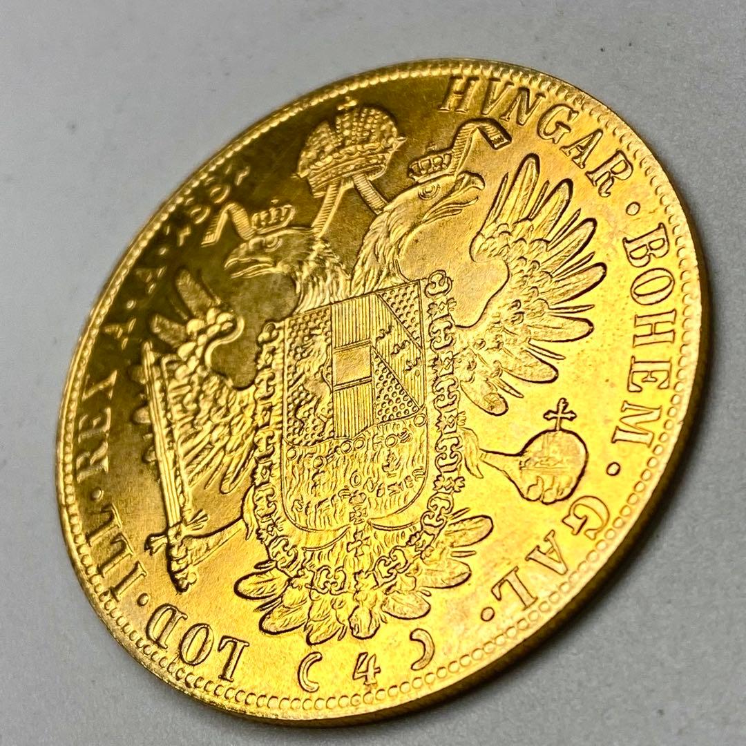 海外古銭　オーストリア　ダカット　双頭の鷲　　1881年