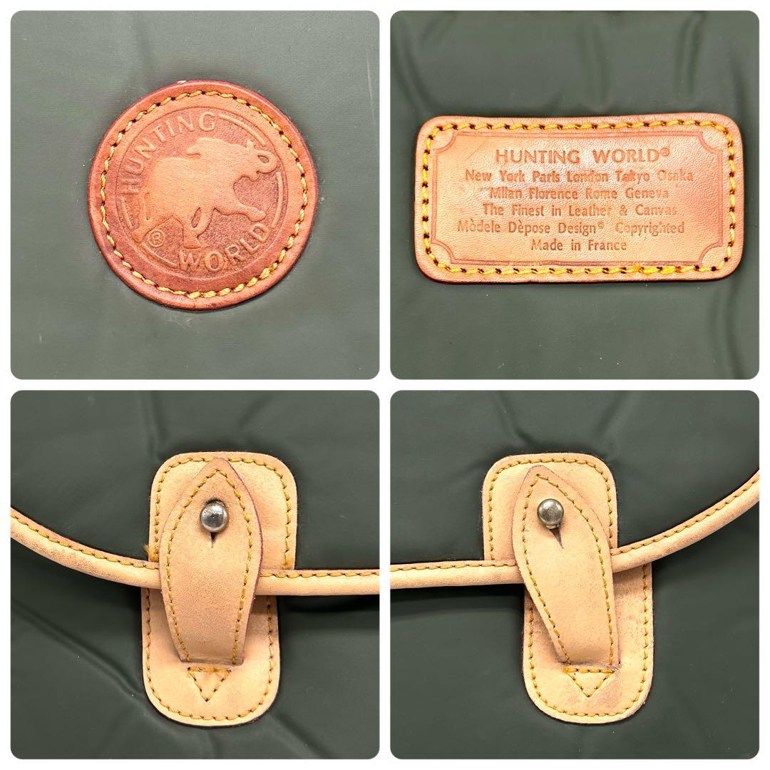 レアタイプ ハンティングワールド メッセンジャーバッグ バチュー レザー カーキ