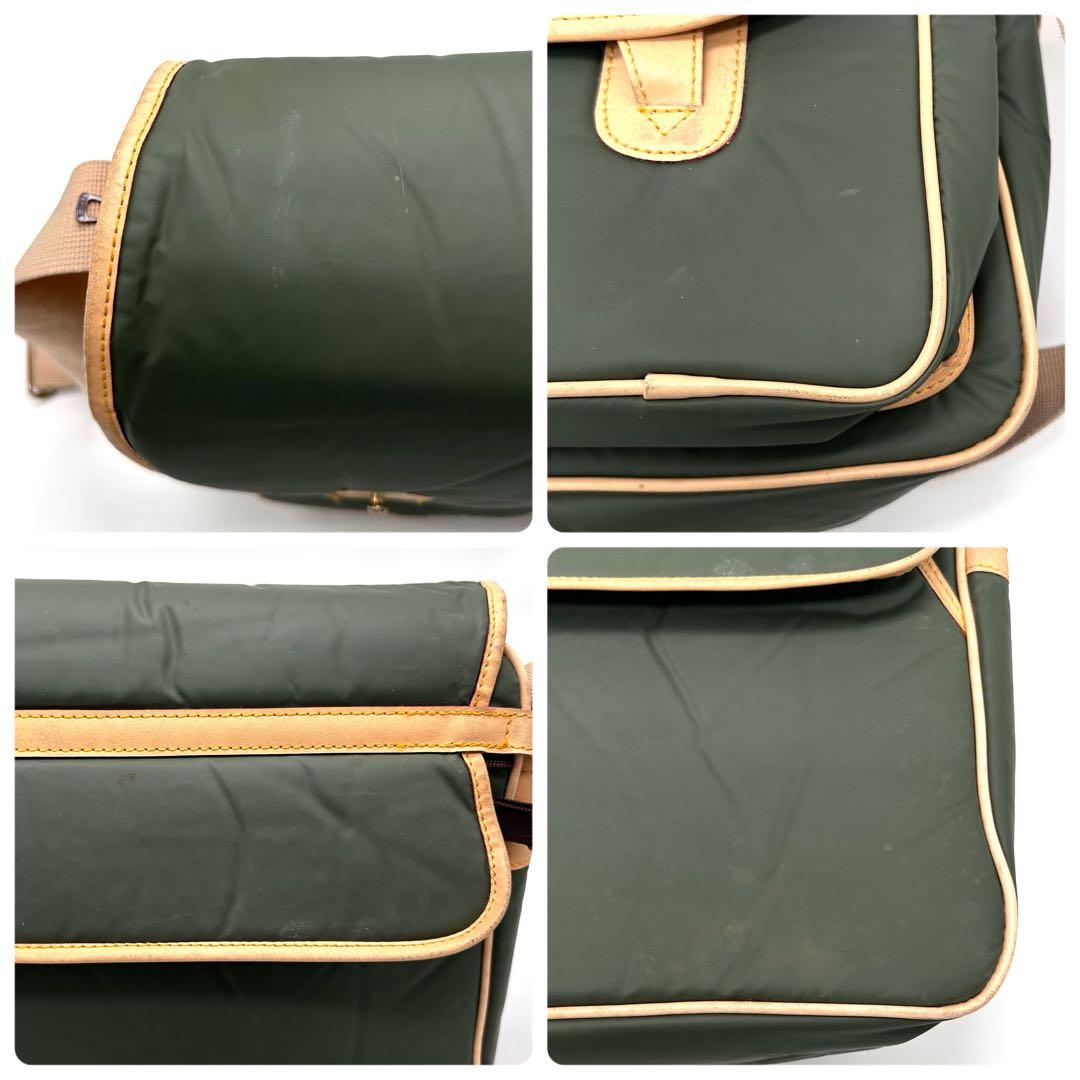 レアタイプ ハンティングワールド メッセンジャーバッグ バチュー レザー カーキ