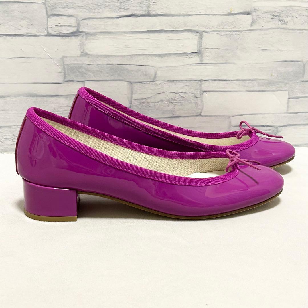 ほぼ新品 レペット カミーユ【38】バレエシューズ 紫 エナメル