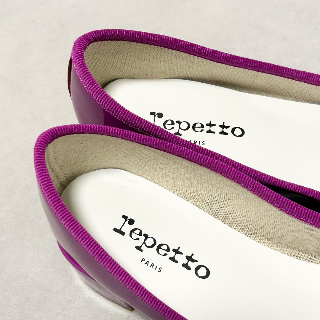 ほぼ新品 レペット カミーユ【38】バレエシューズ 紫 エナメル