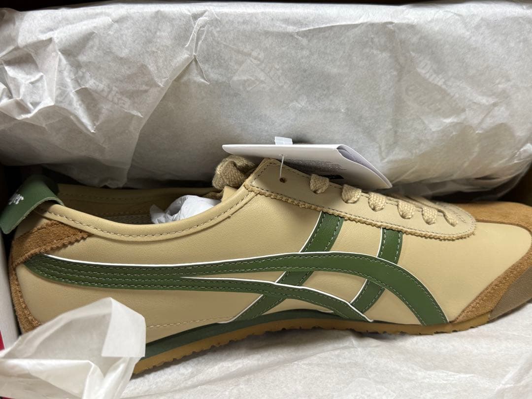 新品29.0cm【オニツカタイガー】MEXICO 66 ベージュ/グラスグリーン