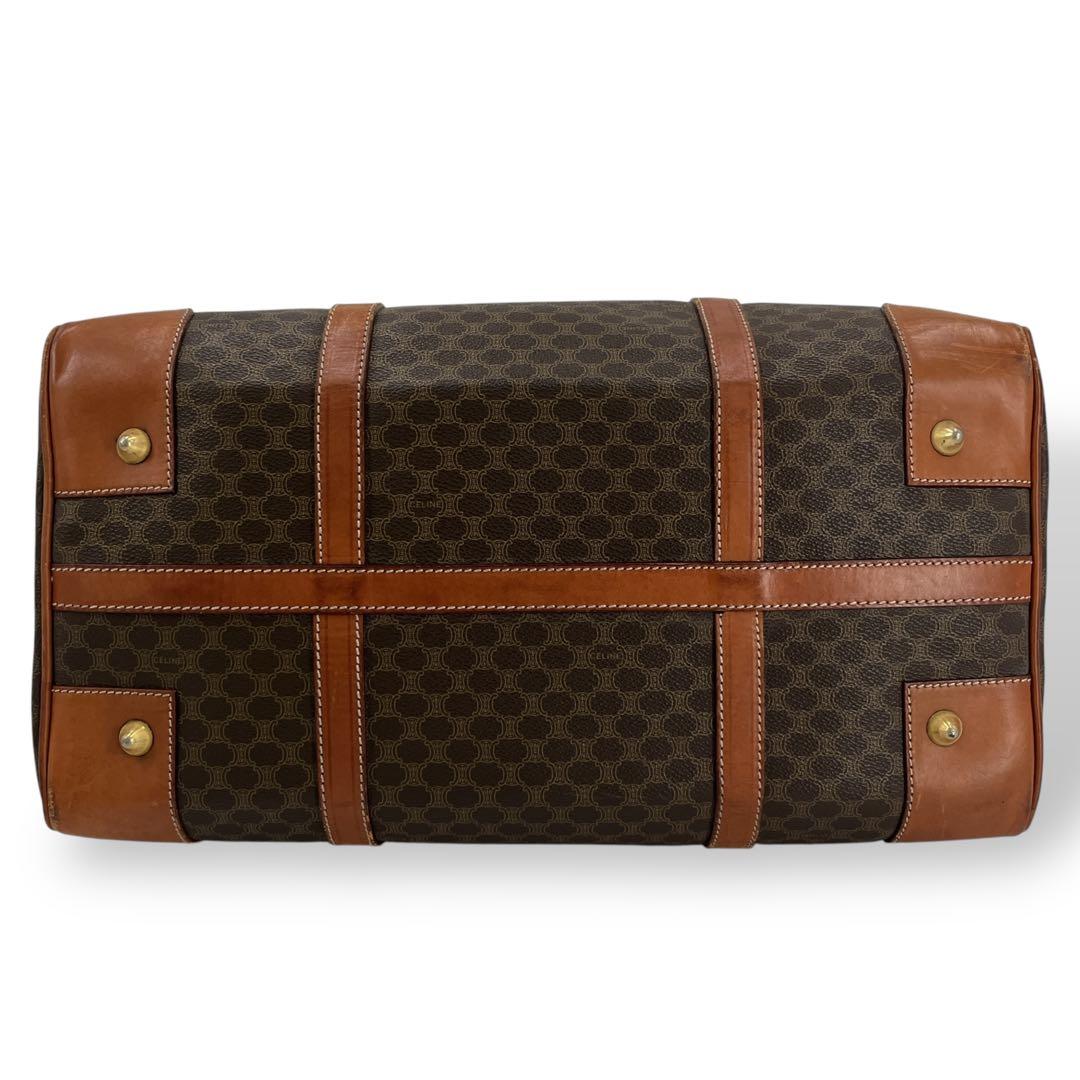 当時物　オールド　セリーヌ　ボストンバッグ　旅行カバン　マカダム柄　PVCレザー