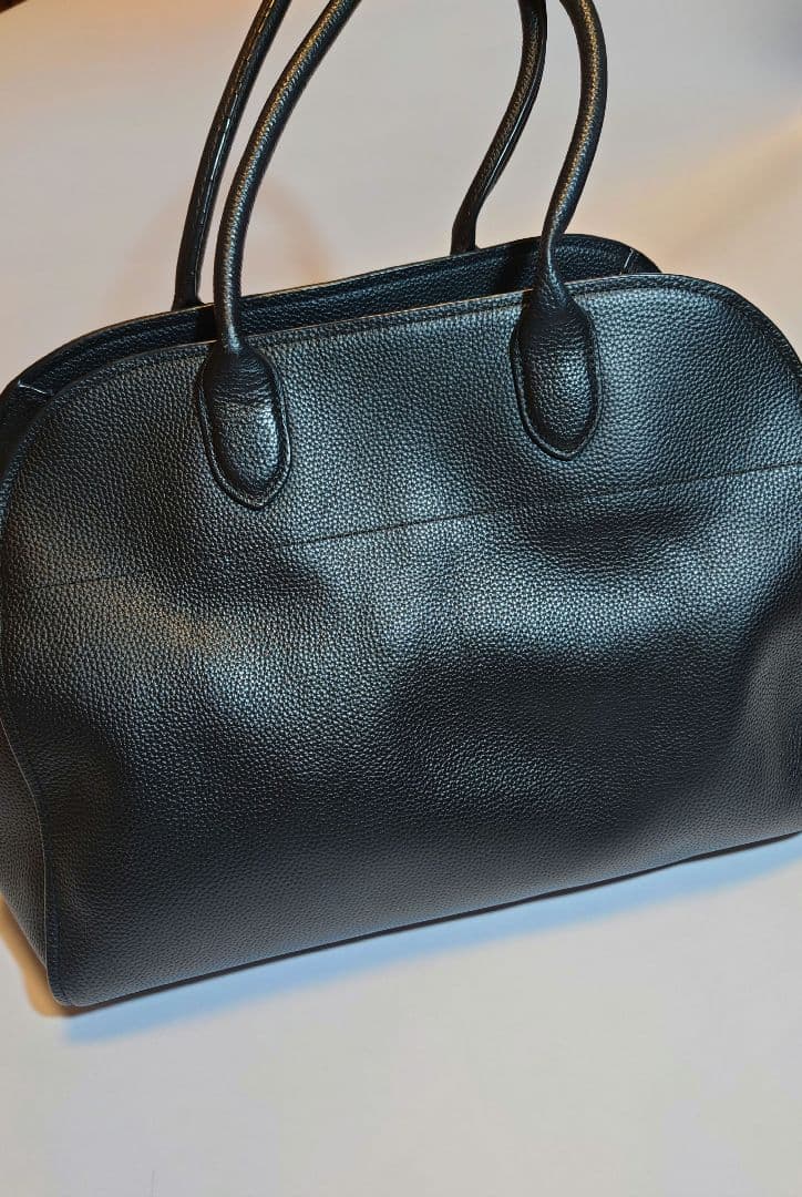 JISTORY サイドベルトブラックレザー ボストンバッグ