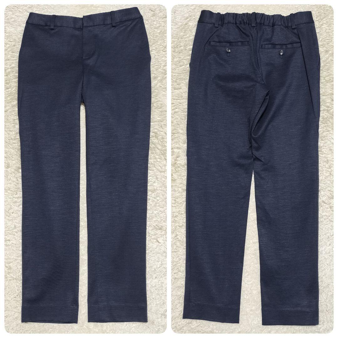 【美品】グリーンレーベルリラクシング ノーカラースーツ セットアップ 麻混 40