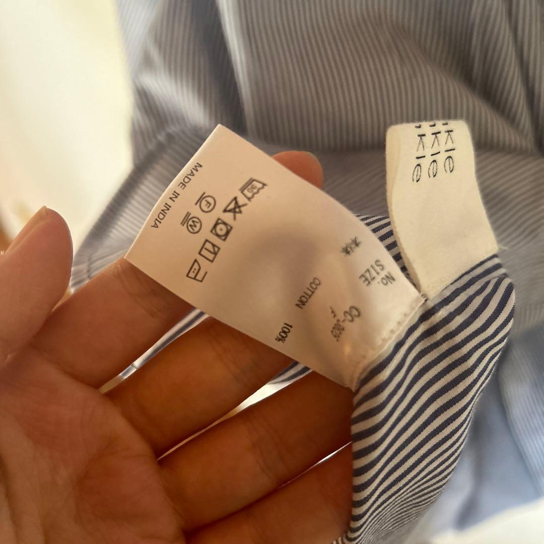 crinkle crinkle crinkle ブルーストライプシャツ