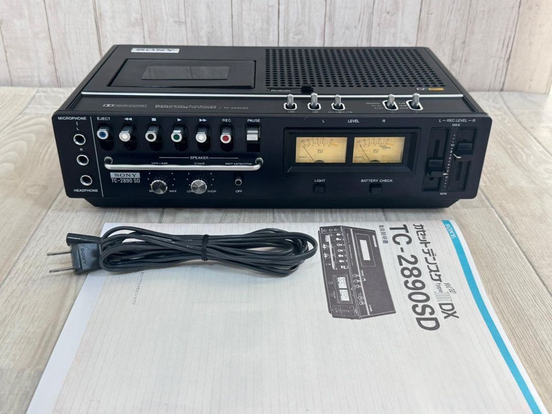 動作品SONYソニーデンスケ TC-2890SD昭和レトロ 希少カセットデッキ