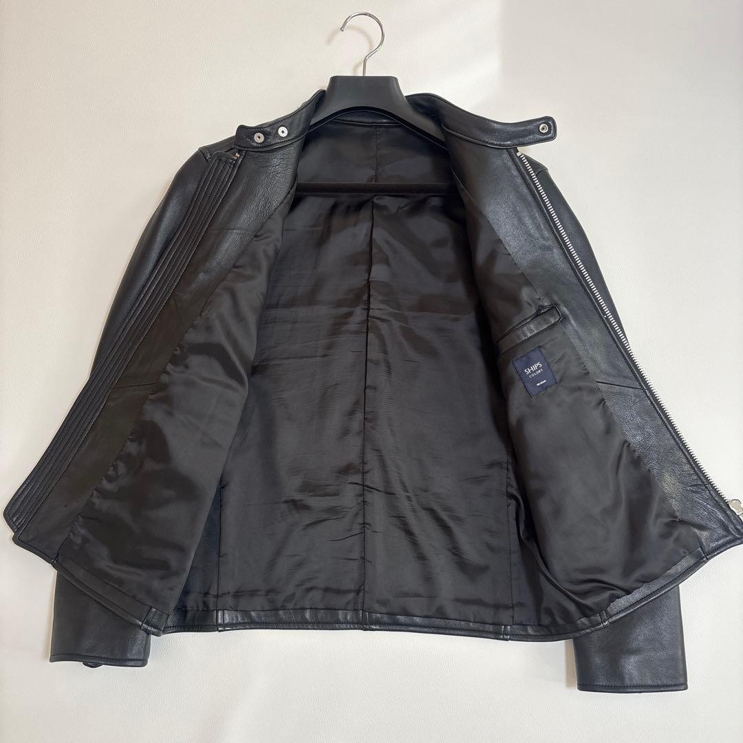 【美品】SHIPS シップス ラムレザー 羊革 シングルライダーズ M