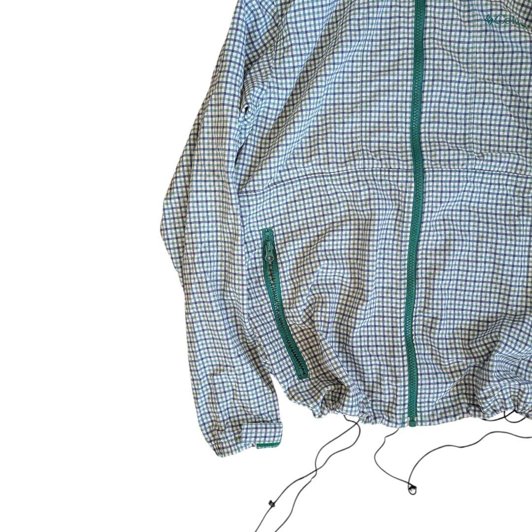 Columbia ナイロンパーカー マウンテンパーカー チェック ドローコード