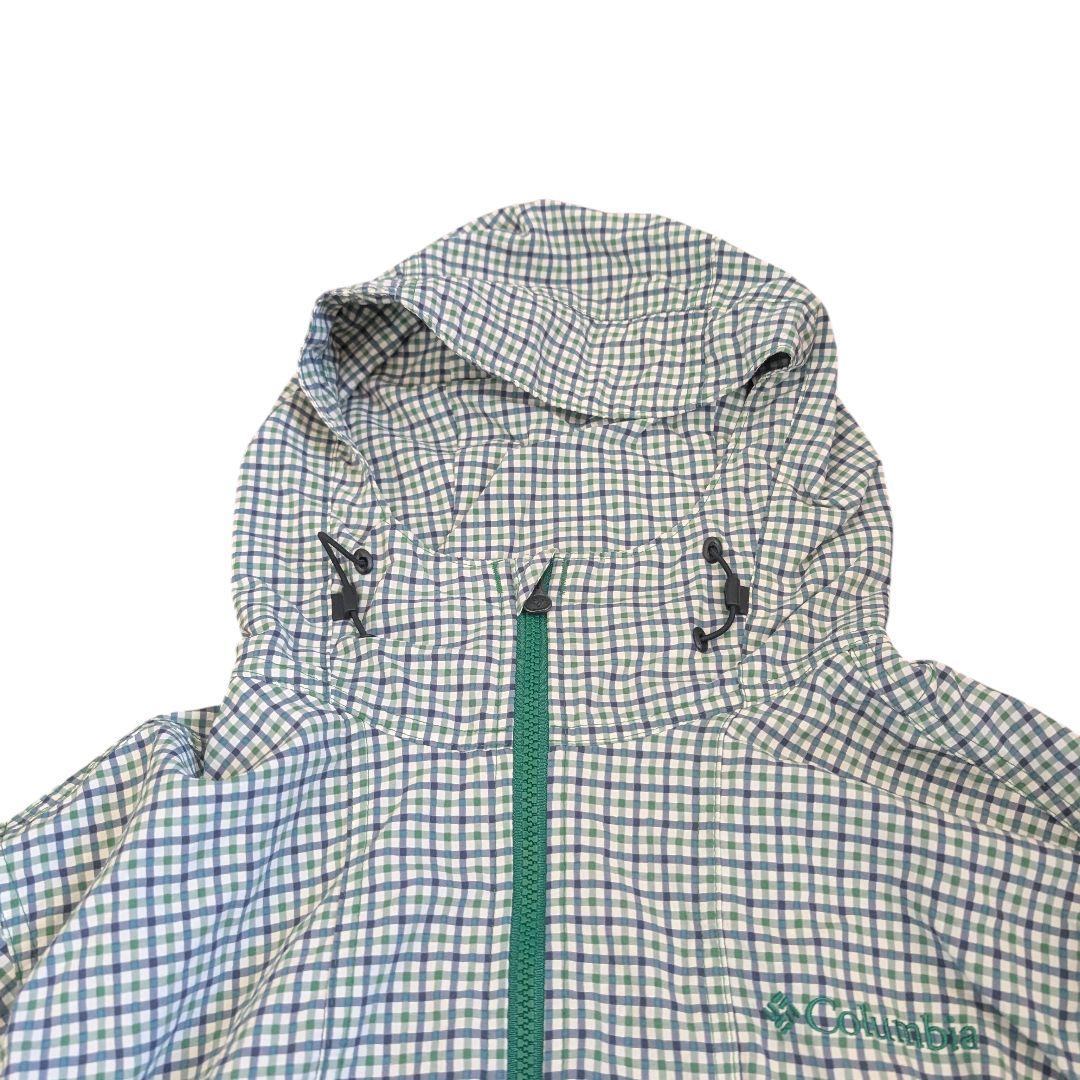 Columbia ナイロンパーカー マウンテンパーカー チェック ドローコード