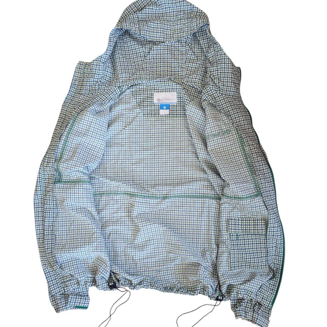 Columbia ナイロンパーカー マウンテンパーカー チェック ドローコード
