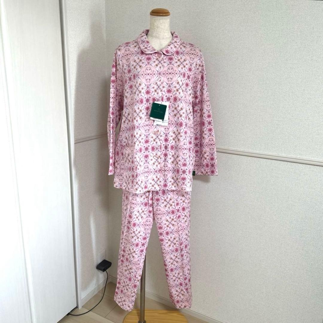 新品未使用タグ付　日本製ワコールミントン　吸湿発熱素材パジャマLサイズ　ピンク