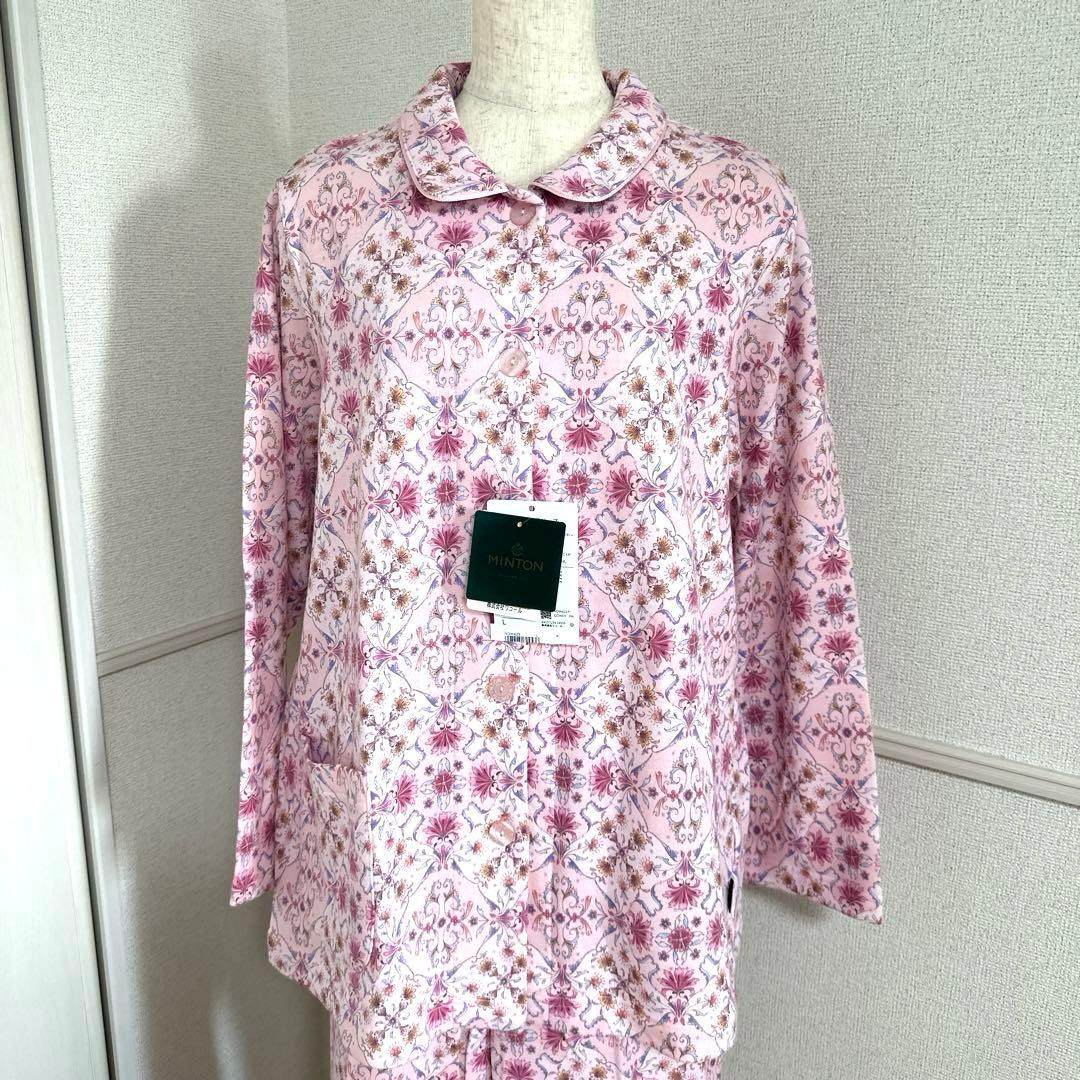 新品未使用タグ付　日本製ワコールミントン　吸湿発熱素材パジャマLサイズ　ピンク